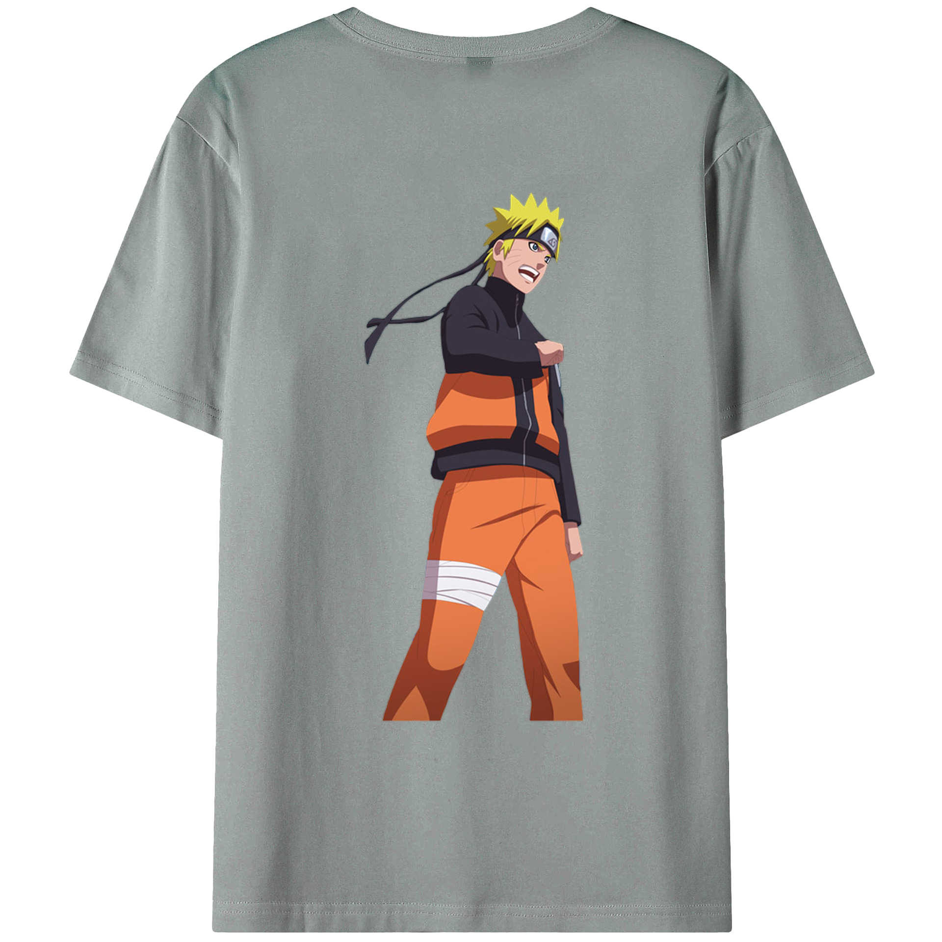 （画像用） NARUTO -ナルト- うずまき ナルト Uzumaki Naruto 綿100％ メンズ半袖Tシャツ（バックプリント） 通気性